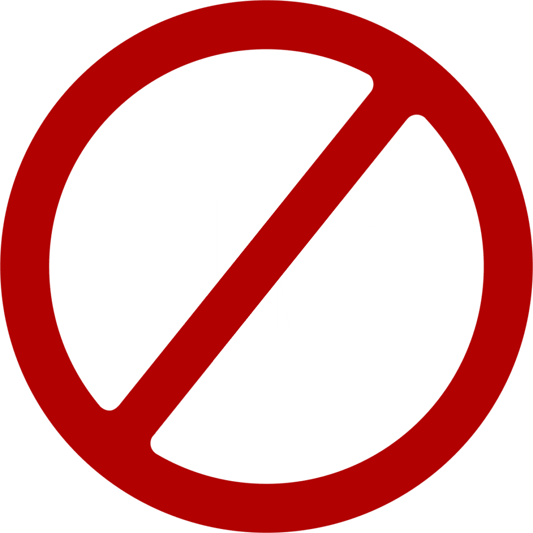 No lint symbol with red circle.